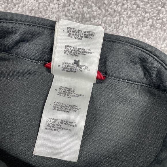 North Face Polo Shirt Mens Medium Vapor Wick Zip Pocket Performance Stretch Gray - Picture 7 of 10